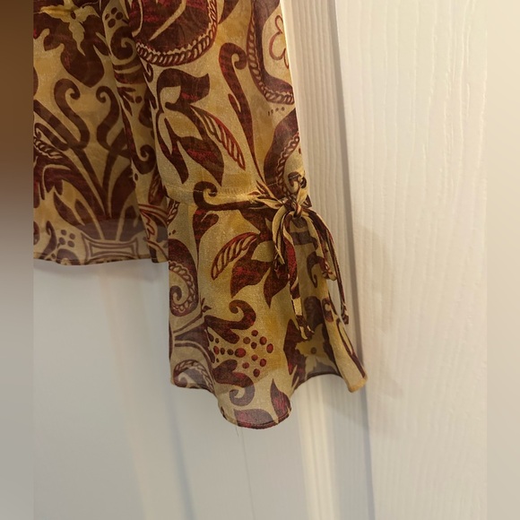 Diane Von Furstenberg Brown and Tan Paisley Blouse - Picture 4 of 5